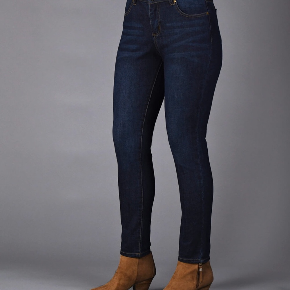 Measure & Made Classic Blue Skinny Ankle Jeans - Picture 12 of 13